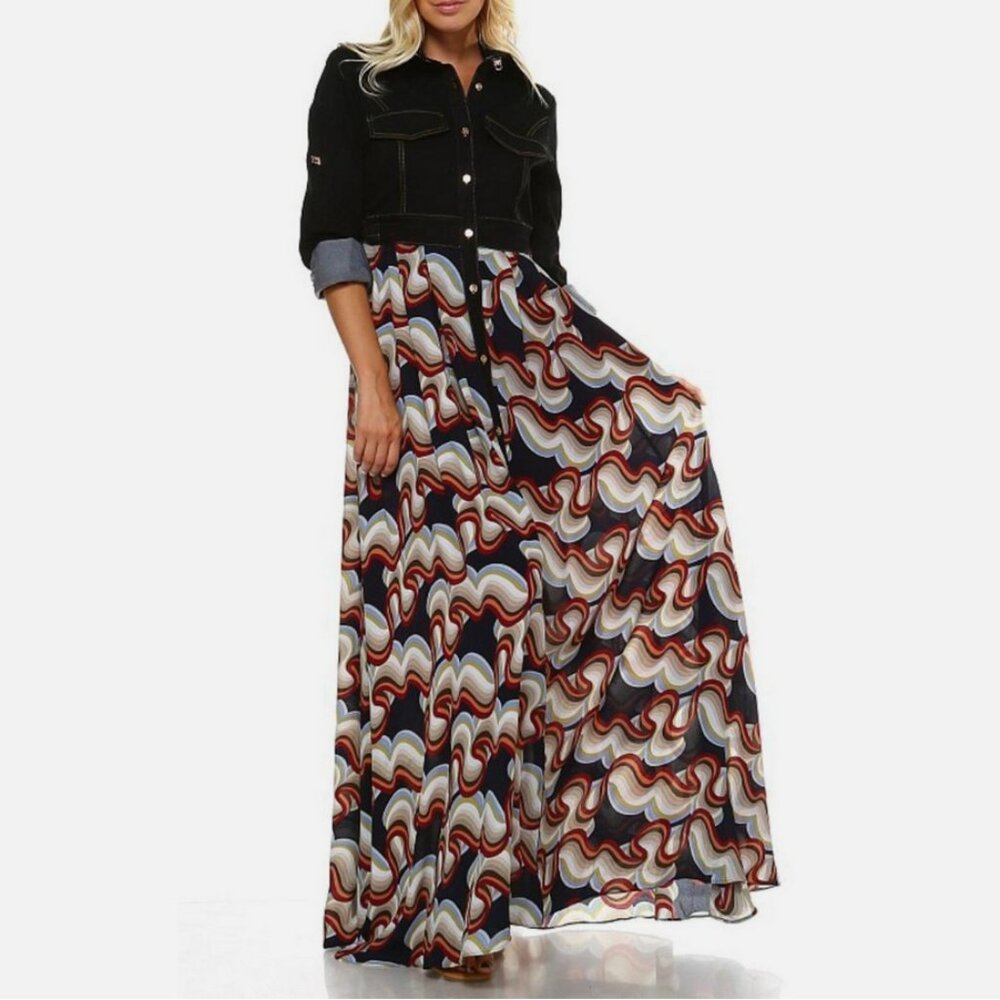 Tov Holy Denim Top Maxi Dress